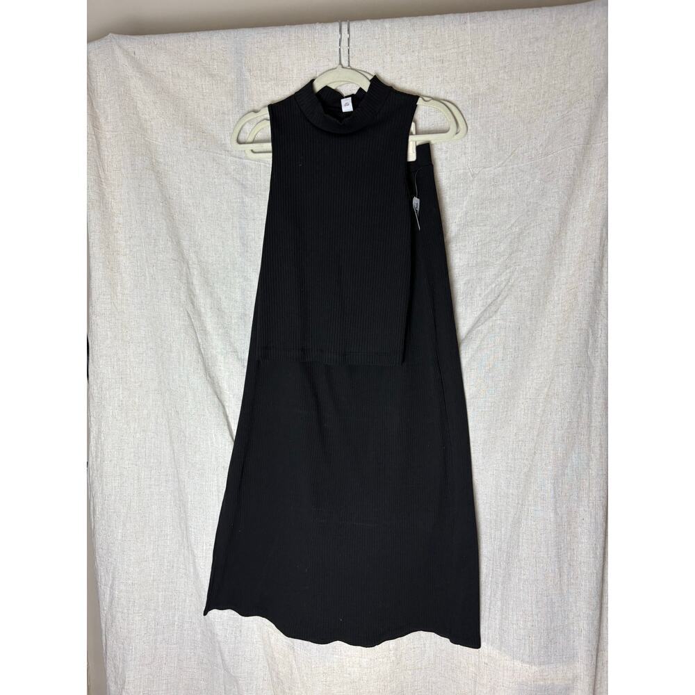 Old Navy Black Rib Knit Tank Top + Midi Skirt Set Size Large NWT